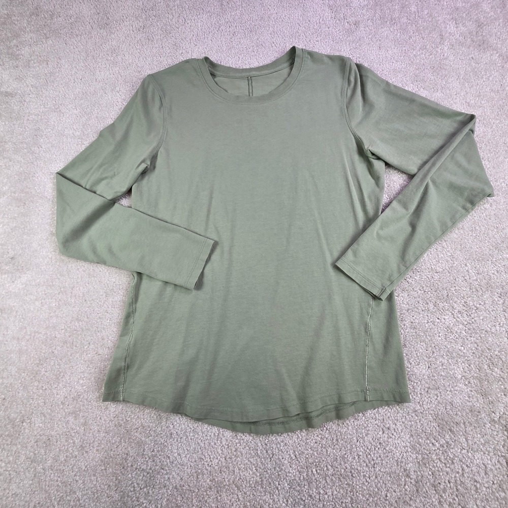Lululemon Ever Ready Long Sleeve Willow Green Shirt Top Size 8